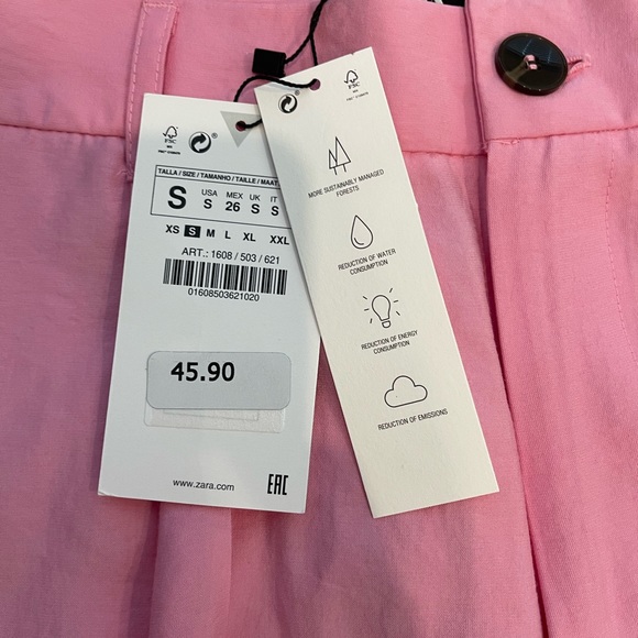 NWT! Sold out! Zara - full length pants, pastel pink, size S - Picture 7 of 7